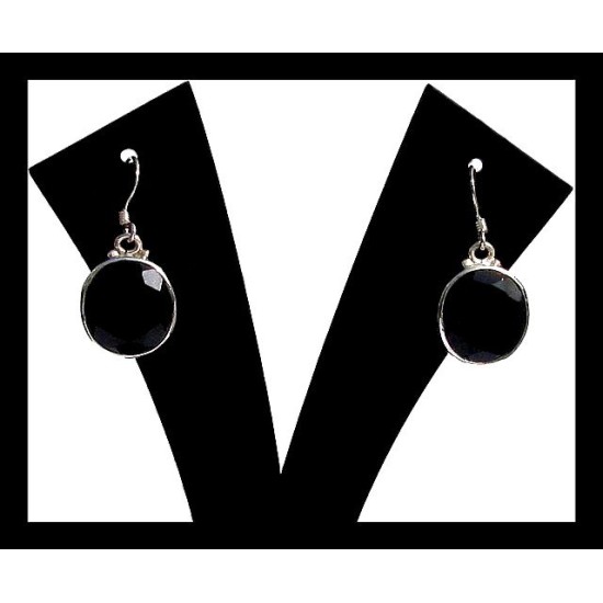 Bijoux Onyx  argent - Boucles d Oreilles indiennes Onyx,Boucles d Oreilles indiennes