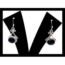 Bijoux Onyx argent - Boucles d'Oreilles indiennes Onyx Bijoux Onyx argent - Boucles d'Oreilles indiennes Onyx