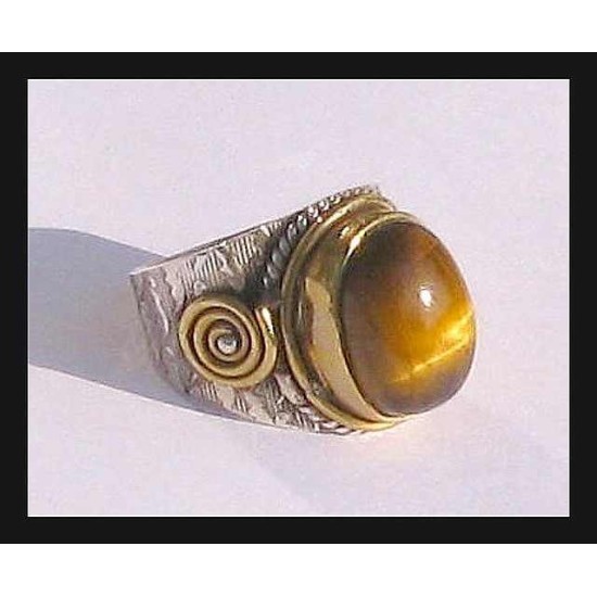 Indian silver jewellery - Indian Tiger Eye Ring,Silver mens rings