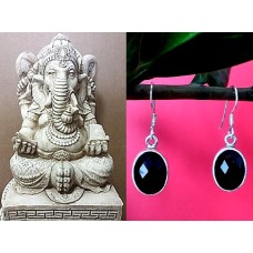 Bijoux Onyx argent - Boucles d'Oreilles indiennes Onyx Bijoux Onyx argent - Boucles d'Oreilles indiennes Onyx