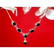 Bijoux indiens - Collier Onyx - Collier indien en argent Bijoux indiens - Collier Onyx - Collier indien en argent