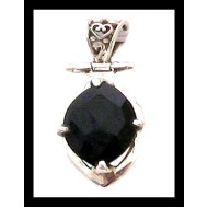 Handmade pendant from India - Sterling silver jewelry and natural onyx