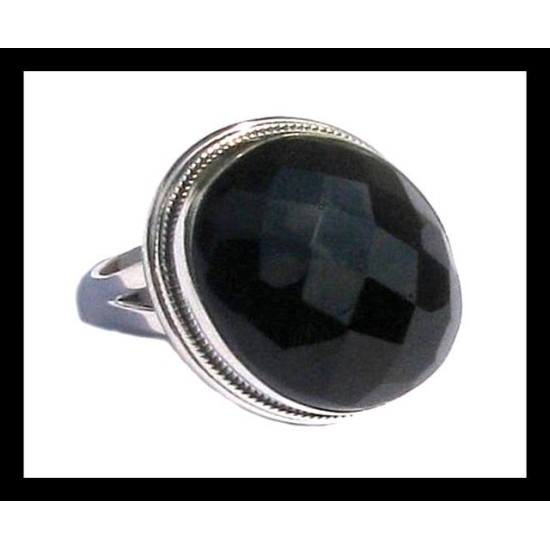 Bague indienne argent et Onyx 