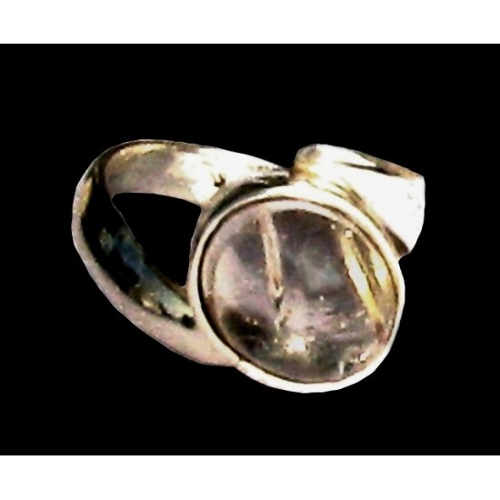 Bague argent Quartz Rutile - Bague indienne - Bijoux indiens,Bagues indiennes