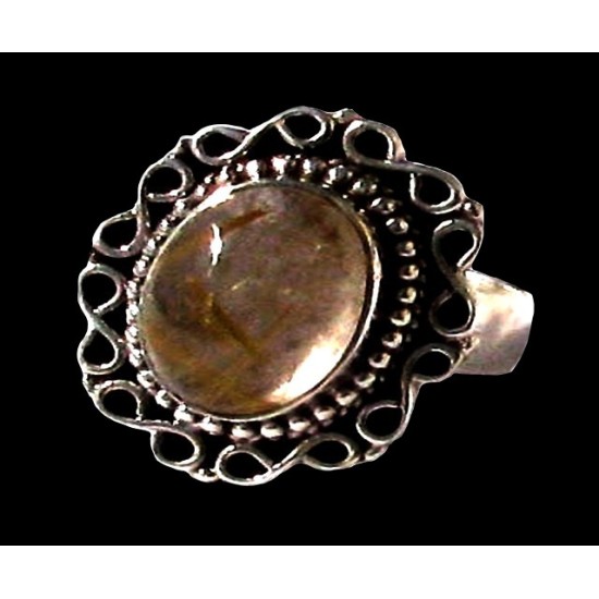 Bague argent Quartz Rutile - Bague indienne - Bijoux indiens,Bagues indiennes