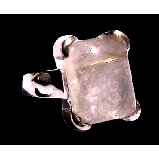 Indian silver jewellery - Indian Rutile Quartz Ring,Silver mens rings