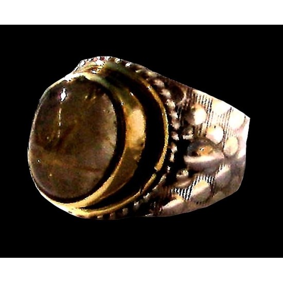 Bague argent Quartz Rutile - Bague indienne - Bijoux indiens,Bagues hommes avec Pierre