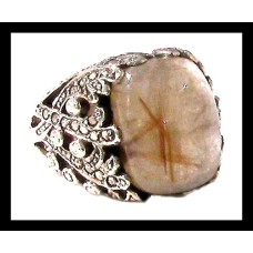Bague argent Quartz Rutile - Bague indienne - Bijoux indiens Bague argent Quartz Rutile - Bague indienne - Bijoux indiens