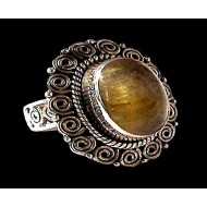 Bague argent Quartz Rutile - Bague indienne - Bijoux indiens