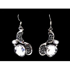 Quartz - Boucles d'Oreilles argent - Bijoux Inde Quartz - Boucles d'Oreilles argent - Bijoux Inde