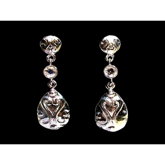 Indian silver jewellery - Earrings Quartz Indian,Indian Earrings