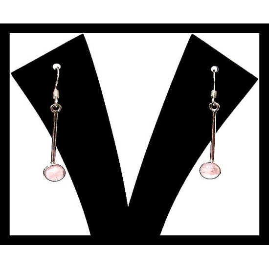 Indian silver jewellery - Earrings Pink Quartz Indian,Indian Earrings