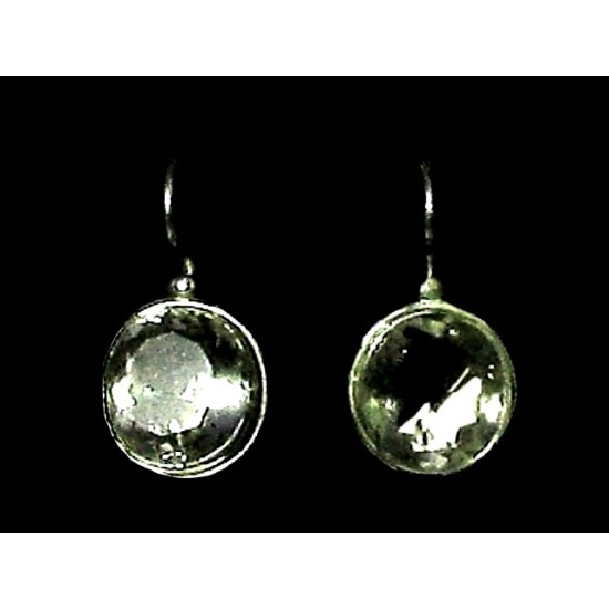 Indian silver jewellery - Indian Green Quartz Earrings,Indian Earrings