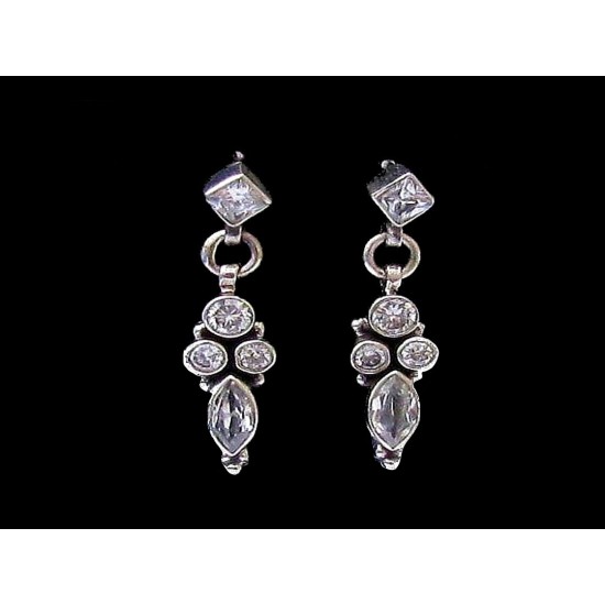 Quartz - Boucles d Oreilles argent - Bijoux Inde,Boucles d Oreilles indiennes