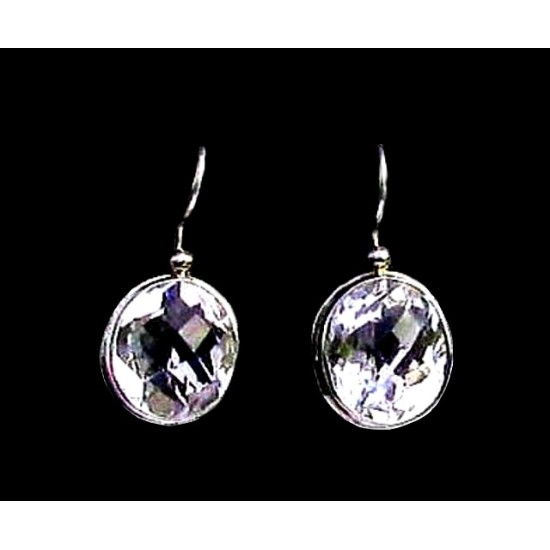 Quartz - Boucles d Oreilles argent - Bijoux Inde,Boucles d Oreilles indiennes