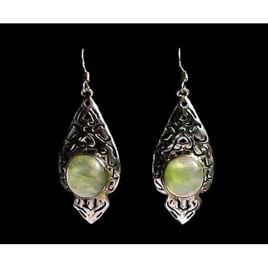 Quartz - Boucles d Oreilles argent - Bijoux Inde,Boucles d Oreilles indiennes