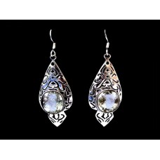 Quartz - Boucles d'Oreilles argent - Bijoux Inde Quartz - Boucles d'Oreilles argent - Bijoux Inde