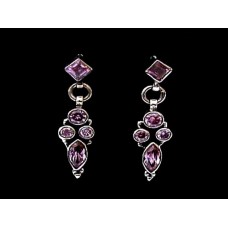 Quartz rose - Boucles d'Oreilles argent - Bijoux Inde Quartz rose - Boucles d'Oreilles argent - Bijoux Inde