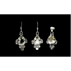 Quartz - Bijoux indiens - Parure indienne en argent Quartz - Bijoux indiens - Parure indienne en argent