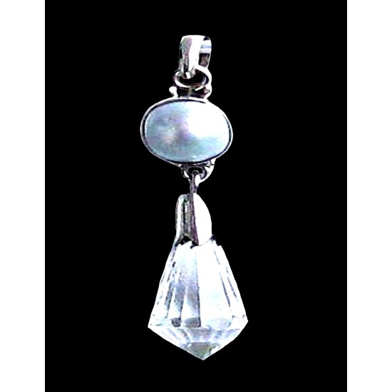 Quartz - Bijoux indiens - Pendentif indien en argent,Pendentifs indiens