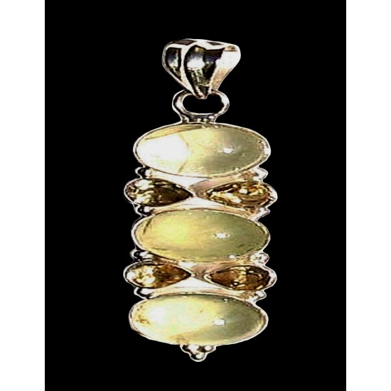 Indian silver jewellery - Indian Quartz Pendant,Indian Pendants