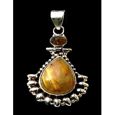 Pendentif argent Quartz Rutile - Pendentif indien - Bijoux Inde Pendentif argent Quartz Rutile - Pendentif indien - Bijoux Inde