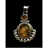 Rutile Quartz Silver Pendant - Indian Pendant - India Jewelry