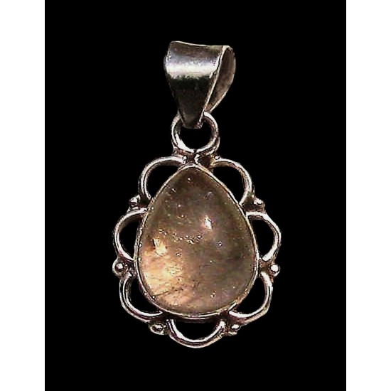 Pendentif argent Quartz Rutile - Pendentif indien - Bijoux Inde