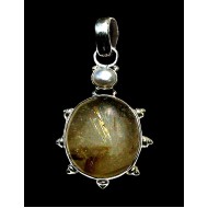 Rutile Quartz Silver Pendant - Indian Pendant - India Jewelry
