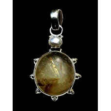 Pendentif argent Quartz Rutile - Pendentif indien - Bijoux Inde Pendentif argent Quartz Rutile - Pendentif indien - Bijoux Inde