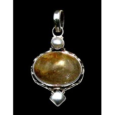 Pendentif argent Quartz Rutile - Pendentif indien - Bijoux Inde Pendentif argent Quartz Rutile - Pendentif indien - Bijoux Inde