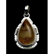 Pendentif argent Quartz Rutile - Pendentif indien - Bijoux Inde Pendentif argent Quartz Rutile - Pendentif indien - Bijoux Inde