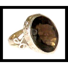 Indian silver jewellery - Indian Smoky Quartz Ring Indian silver jewellery - Indian Smoky Quartz Ring