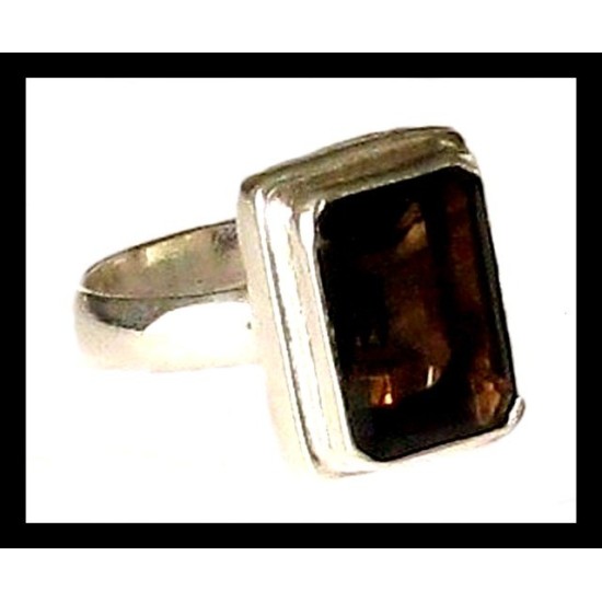 Indian silver jewellery - Indian Smoky Quartz Ring,Silver mens rings