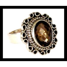 Indian silver jewellery - Indian Smoky Quartz Ring Indian silver jewellery - Indian Smoky Quartz Ring