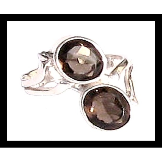 Indian silver jewellery - Indian Smoky Quartz Ring,Indian Rings