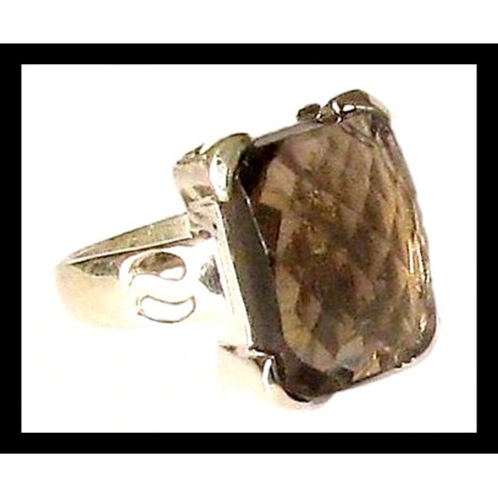 Indian silver jewellery - Indian Smoky Quartz Ring,Indian Rings