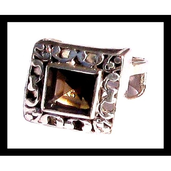 Indian silver jewellery - Indian Smoky Quartz Ring,Indian Rings