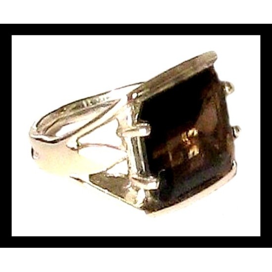 Indian silver jewellery - Indian Smoky Quartz Ring,Indian Rings