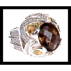 Indian Jewelry - Creation Smoky Quartz Ring Indian Jewelry - Creation Smoky Quartz Ring