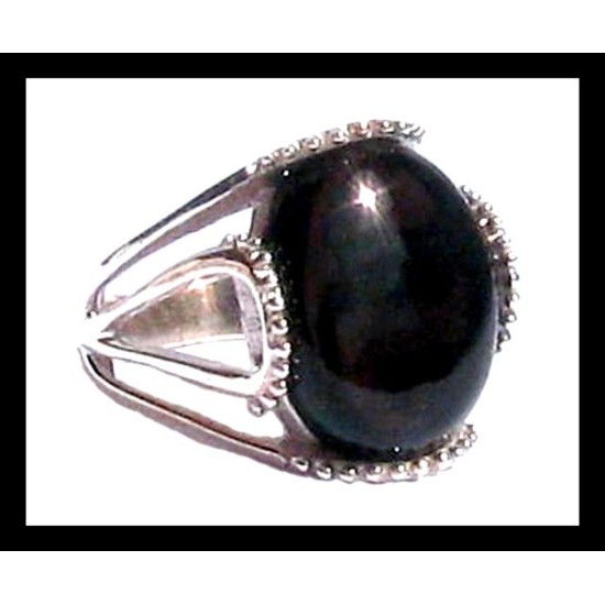 Indian silver jewellery - Indian Smoky Quartz Ring,Silver mens rings