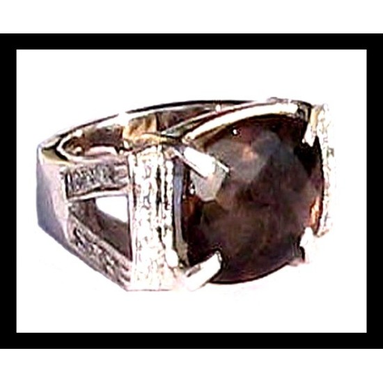 Indian silver jewellery - Indian Smoky Quartz Ring,Indian Rings