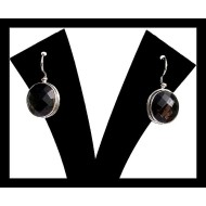 Earrings silver and smoked quartz - India Jewelry