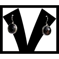 Boucles d'Oreilles argent et quartz fumé – Bijoux de l’inde Boucles d'Oreilles argent et quartz fumé – Bijoux de l’inde