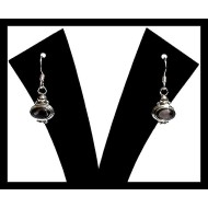 Bijoux Quartz Fumé - Boucles d'Oreilles indiennes - Bijoux Inde