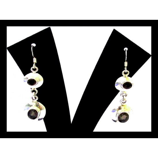 Indian silver jewellery - Indian Smoky Quartz Earrings,Indian Earrings