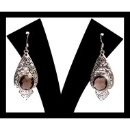 Indian silver jewellery - Indian Smoky Quartz Earrings