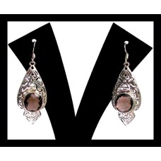 Bijoux Quartz Fumé - Boucles d'Oreilles indiennes - Bijoux Inde Bijoux Quartz Fumé - Boucles d'Oreilles indiennes - Bijoux Inde