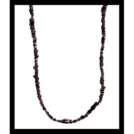 Indian silver jewelry - Creation Smoky Quartz Necklace,Indian Necklaces