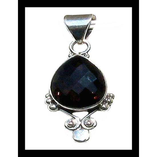 Indian silver jewellery - Indian Smoky Quartz Pendant,Indian Pendants